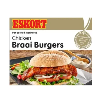 ESKORT ESKORT CHICKEN BRAAI BURGER 800G