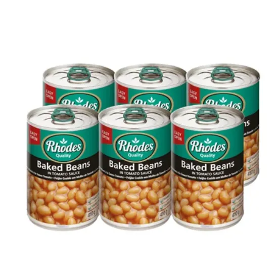 RHODES RHODES BAKED BEANS IN TOM SAUCE 410G x 6