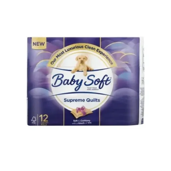 BABY SOFT SUPREME QUILTS 2PLY 12`S EACH