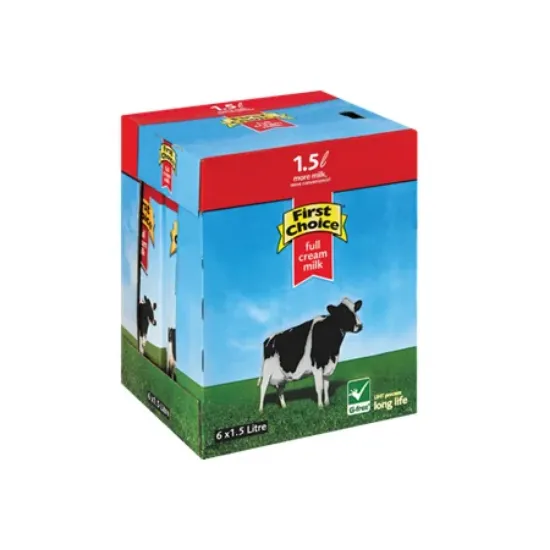 FIRST CHOICE FULL CREAM MILK 1.5LT x 6