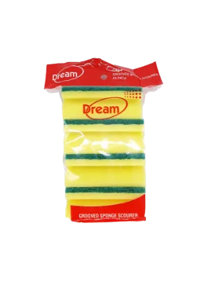 DREAM SPONGE SCOURER GROOVED 4`S EACH